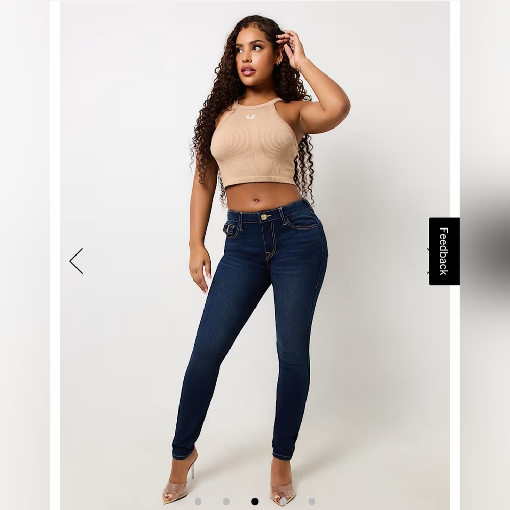 True Religion Jennie Mid Rise Super Skinny Curvy size 26 NEW! 🔥 🪙